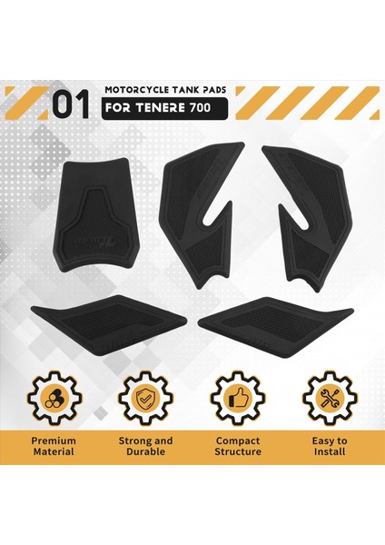Tenere Motosiklet Aksesuarları Tank Pedleri Kayma Önleyici Tankpad Koruyucu Çıkartmalar Diz Kavrama Yamaha Için Tenere 700 2025- (Yurt Dışından) fırsatları