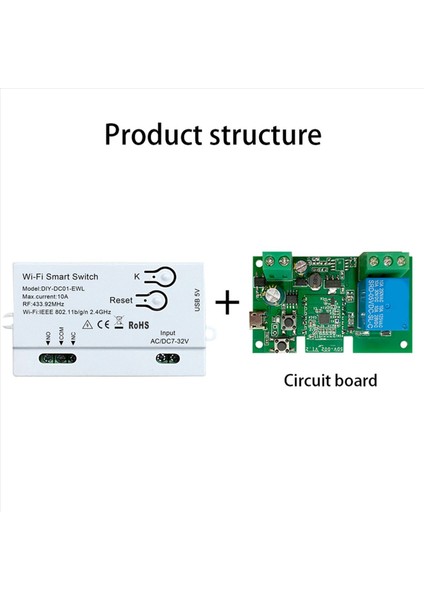 2x Wifi Akıllı Anahtar Ewelink Dıy Zamanlayıcı 1ch 7-32V RF433 2 4g Wifi Smartlife Ev Otomasyon Modülü Alexa Google Home (Yurt Dışından)