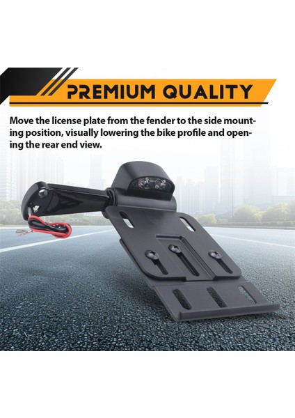 Motosiklet Teleskopik Katlama LED Işık Yan Montaj Plaka Tutucu Harley Dyna Fat Boy Sportster 883 1200 Xl 07-16 Siyah (Yurt Dışından) indirimleri