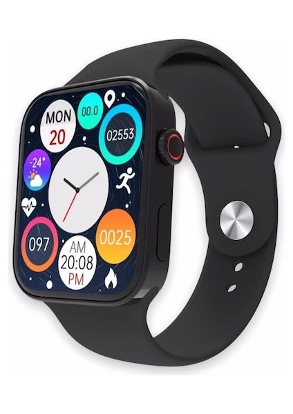 Konuşma Özellikli Akıllı Saat Su Geçirmez Yan Tuşlu Köşeli Yeni Alüminyum Kasa (Siyah) ( Lisinya )