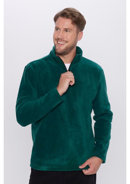 Unisex 3'lü Paket Mavi-Yeşil-Kırmızı Standart Fit Tüylenme Yapmayan Soğuk Geçirmez Polar Sweatshirt modelleri