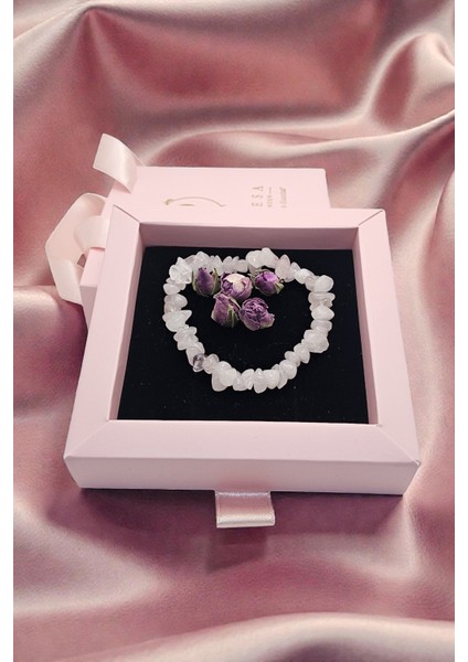 Pembe (Gül) Kuvars Kırıktas Esnek Bileklik – Minimal Doğal Taş Tasarım Özel Hediyelik Takı fırsatları