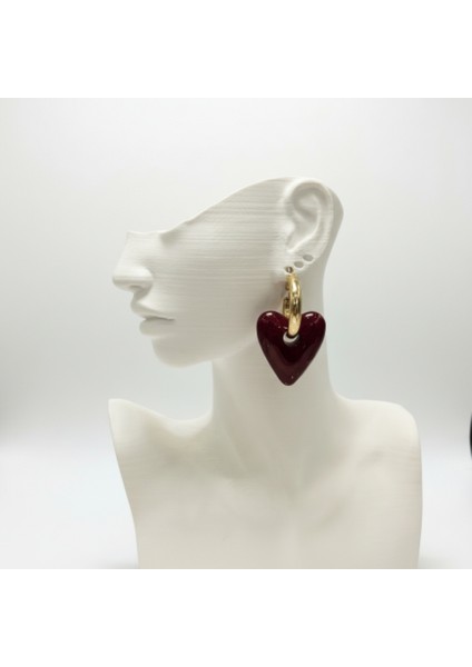 Altın Rengi Kalpli Halka Küpe fiyatları