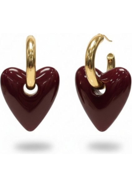 Altın Rengi Kalpli Halka Küpe fırsatları