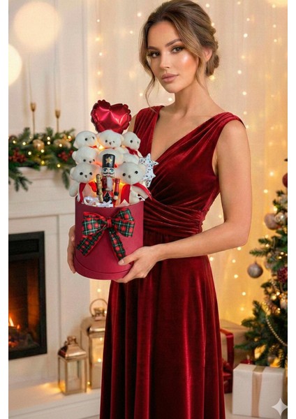 Yeniyıl Özel Seri: LED Işıklı, Fındıkkıran Kurşun Asker Figürlü 7 Yumoş Ayıcıklı ve Noel Aksesuarlı Özel Konsept Ayıcık Buketi fiyatları