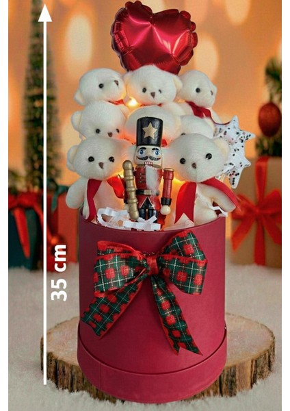 Yeniyıl Özel Seri: LED Işıklı, Fındıkkıran Kurşun Asker Figürlü 7 Yumoş Ayıcıklı ve Noel Aksesuarlı Özel Konsept Ayıcık Buketi fırsatları