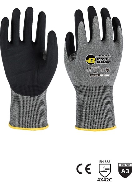 Iş Eldiveni Hanvo Kesilmeye Dirençli Nitril Kaplama Eldiven
