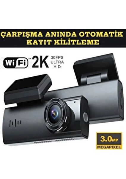 Dvr Wifi Dash Cam 1080p Gece Görüşlü 3 Kameralı Araç İçi Kamera Geniş Görüş Açısı indirimleri