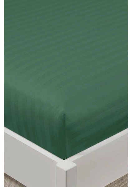 %100 Pamuk Saten Stripe Tek Kişilik Lastikli Çarşaf Takımı – 30 cm – 1 Yastık Kılıfı