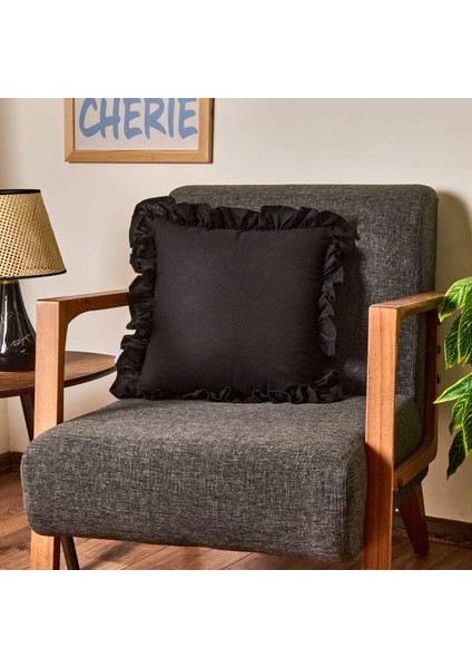 Soft Fancy Kırlent - Siyah - 40X40 cm