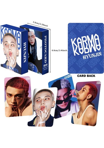 Stray Kıds Hyunjin '' Karma '' Çift Yön Baskılı Lomo Card Seti