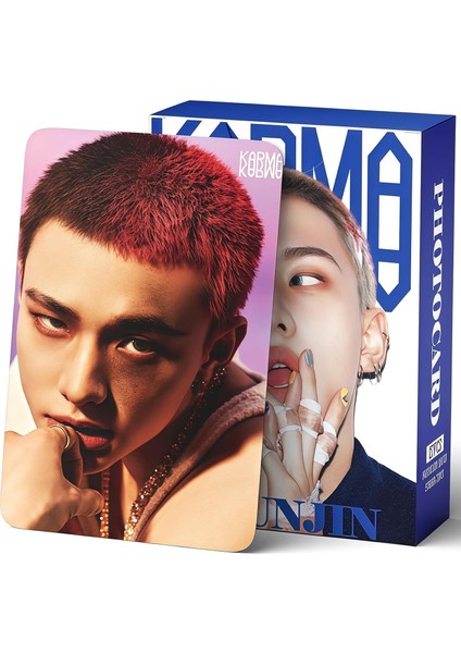 Stray Kıds Hyunjin '' Karma '' Çift Yön Baskılı Lomo Card Seti