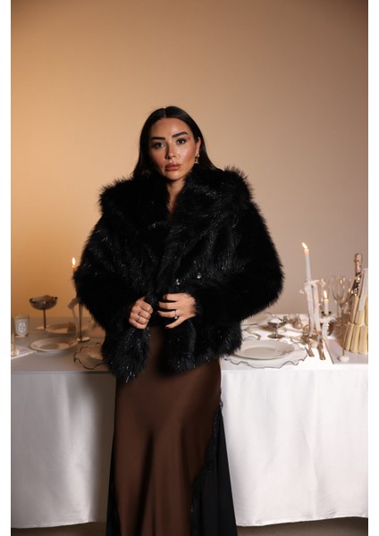 Çıtçıtlı Simli Kürk Ceket fırsatları