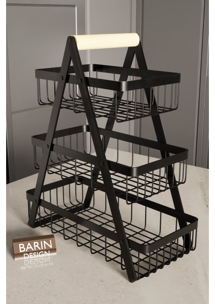 3 Katlı Metal Telli Mutfak Düzenleyici Raf – Çok Amaçlı Organizer