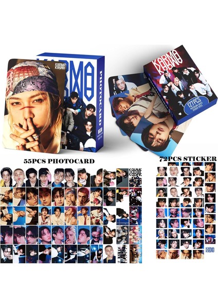 Stray Kıds '' Karma '' Çift Yön Baskılı Lomo Card Seti modelleri