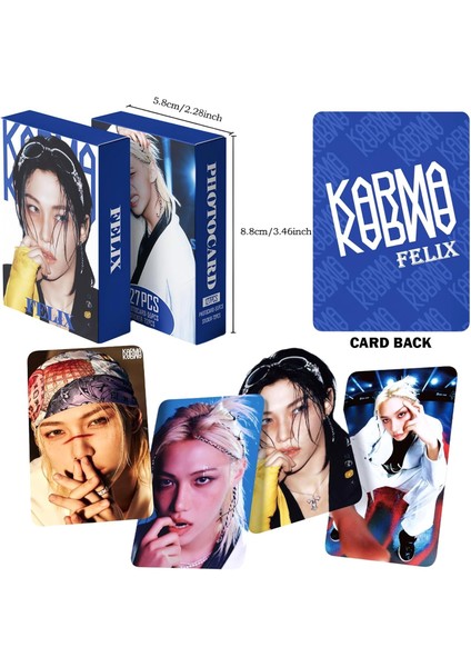Stray Kıds Felix '' Karma '' Çift Yön Baskılı Lomo Card Seti indirimleri