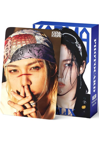 Stray Kıds Felix '' Karma '' Çift Yön Baskılı Lomo Card Seti