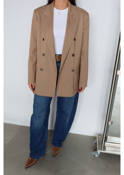 Kruvaze Yaka Premium Blazer Ceket fırsatları