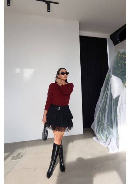 Etek Ucu Dantelli Beli Kemerli Etek fiyatları