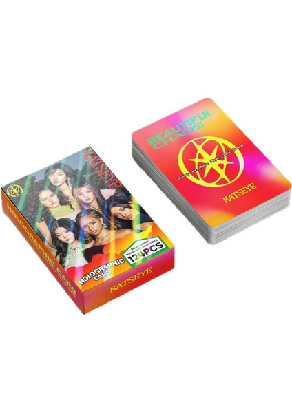 Katseye '' Beautiful Chaos '' Çift Yön Baskılı Hologramlı Lomo Card Seti