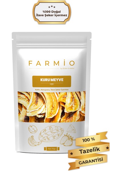 Şekersiz Kurutulmuş Muz – 70GR – Doğal ve Katkısız