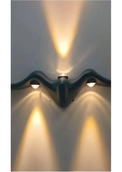 Duvar Tipi LED Aplik, Martı Model, 12 W 3000K Iç ve Dış Mekan Siyah Kasa 220 V Enerji