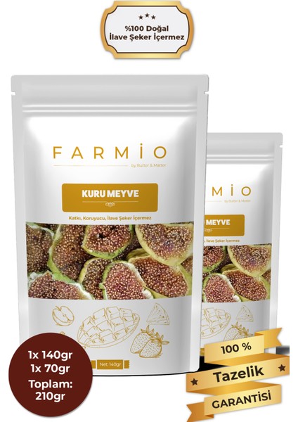 Şekersiz Kurutulmuş Incir – 210GR – Doğal ve Katkısız