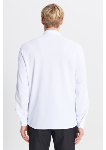 Pamuklu Tailored Slim Fit Dar Kesim Düğmeli Yaka Örme Gömlek indirimleri