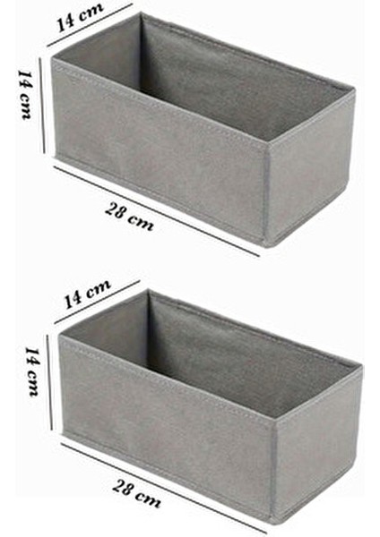 Room 6'lı Gri Çok Amaçlı Çekmece İçi Düzenleyici Organizer Set 13x28 cm Katlanabilir Özellikli