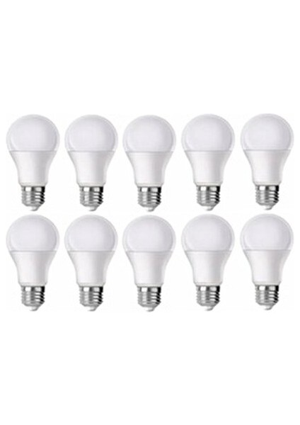 10 Lu Paket Beyaz Işık E27 Duylu 9 Watt Tasarruflu LED Ampul Gün Işığı Renk Sıcaklığı fiyatları