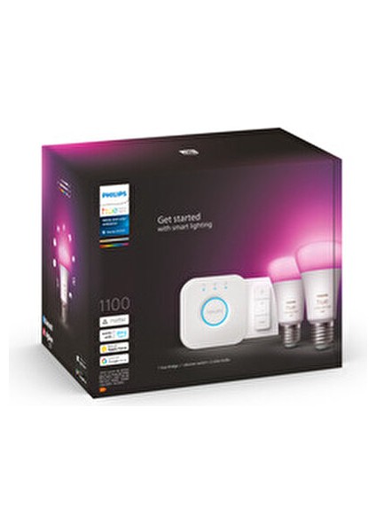 Huewca Renkli Akıllı Ampul Başlangıç Seti 9-75W 2'li E27 Bluetooth Özellikli