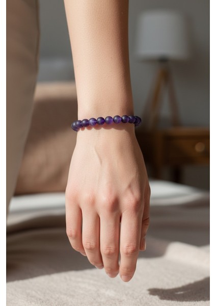 Ametist Doğal Taş Bileklik – Mistik Enerji, Sakinlik & Antik Zarafet Tasarımı