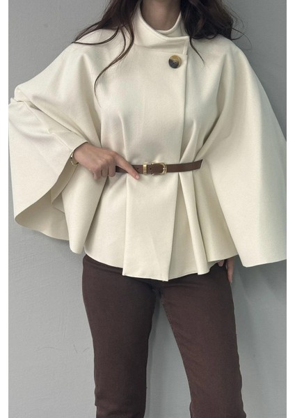 Hakim Yaka Kemer Detaylı Kaşe Panço modelleri