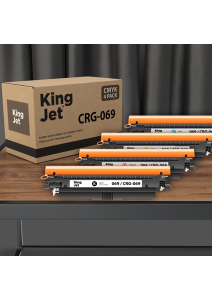 Uyumlu LBP673CDW Kingjet CRG-069 4 Renk Çipli Muadil Toner Kartuşu