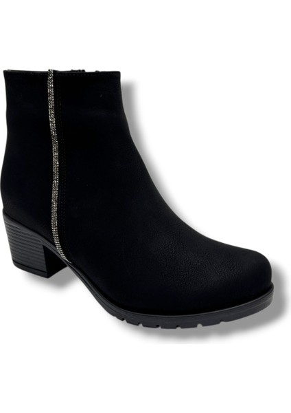 706-26 Yağlı Deri Trend Fashion Fermuarlı Topuklu Kadın Bot