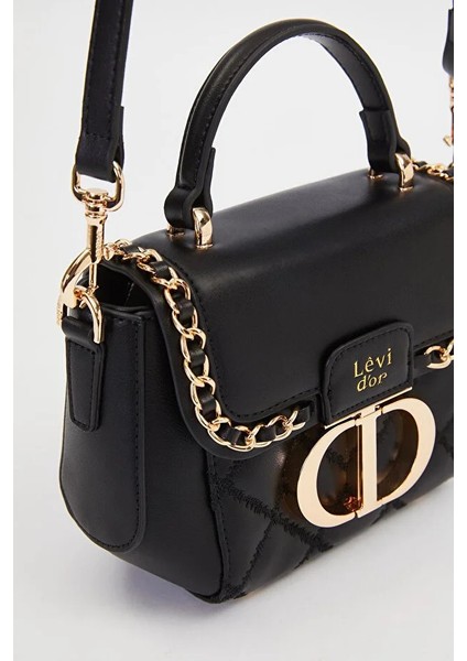 Siyah Dikdörtgen Metal Kilit Omuz Çantası 930428 fırsatları