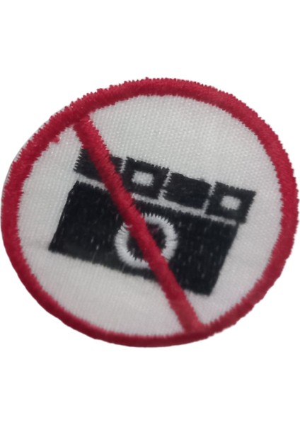 Aplike Ütü ile Yapışan Fotoğraf Makinesi Yasak Arma 3 cm