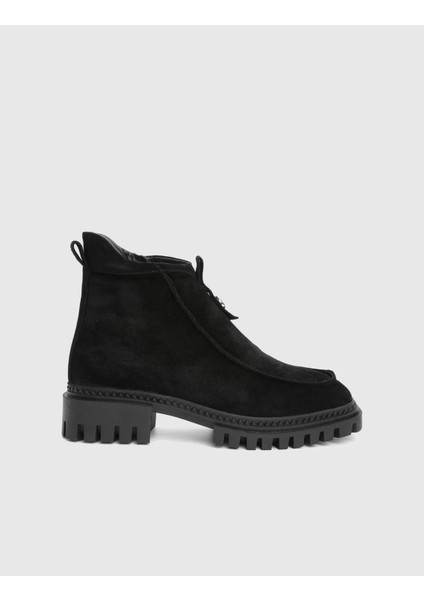 Poke Hakiki Süet Deri Siyah Kadın Bot modelleri