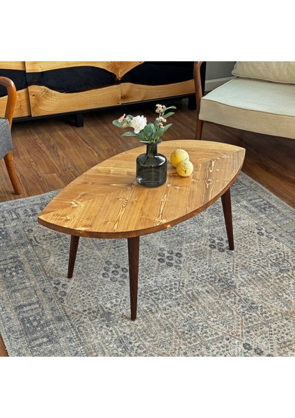 Ahşap Orta Sehpa Yaprak Şekilli Salon Dekorasyonu