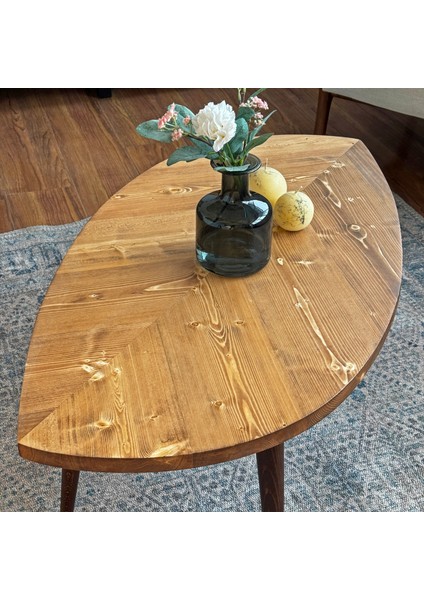 Ahşap Orta Sehpa Yaprak Şekilli Salon Dekorasyonu