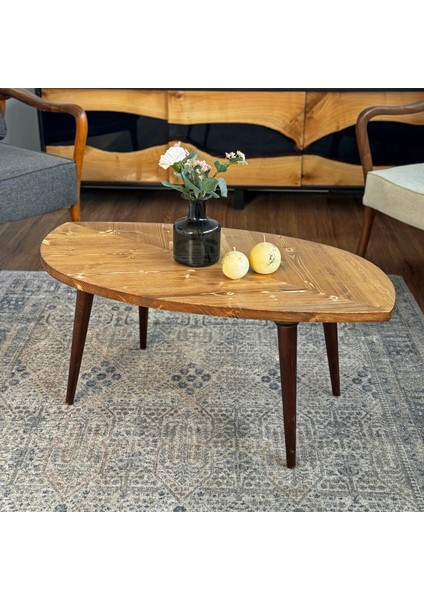 Ahşap Orta Sehpa Yaprak Şekilli Salon Dekorasyonu