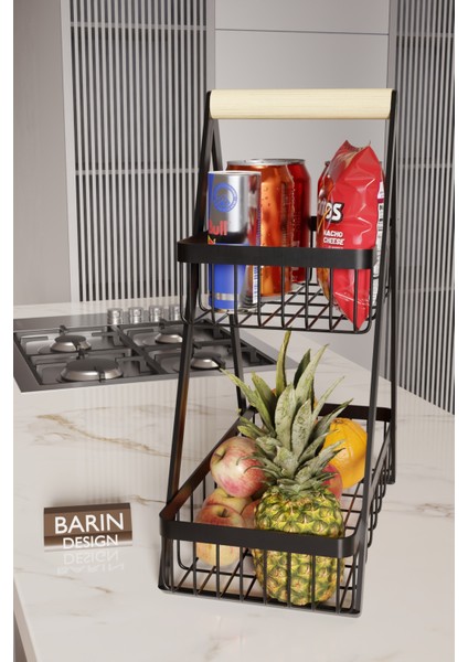 Iki Katlı Metal Telli Mutfak Düzenleyici Raf Organizer – Meyve, Atıştırmalık, Içecek ve Sebze Standı fırsatları