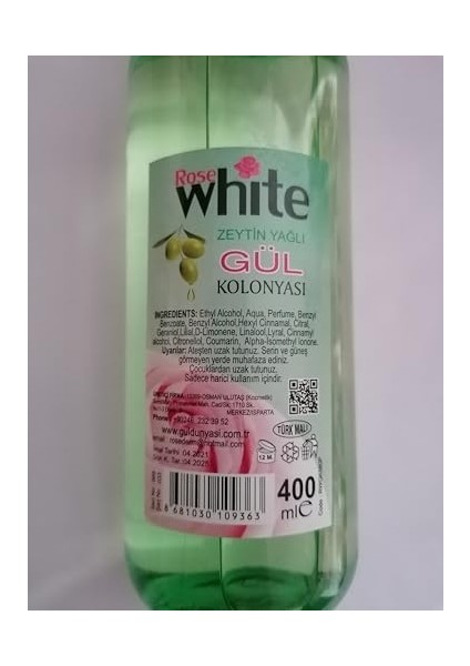 Rose White Zeytin Yağlı Gül Kolonyası 400ML fiyatları