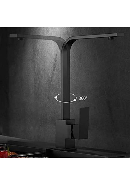 Siyah Mutfak Bataryası Soğuk Çift Su Girişli Kare Mutfak Bataryası Soft modelleri