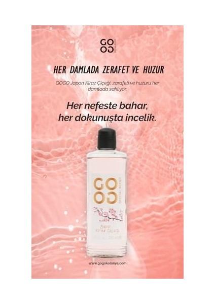 Gogo Japon Kiraz Çiçeği Kolonya 250ML Cam Şişe modelleri
