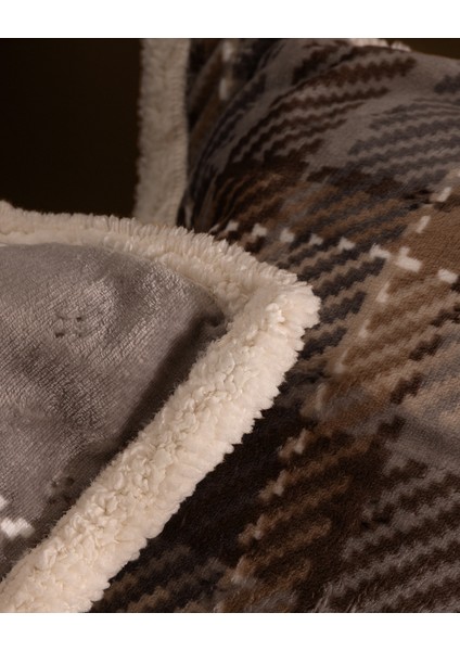 Galon Çift Kişilik Sherpa Yatak Örtüsü - Bej indirimleri