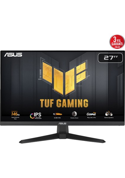 Tuf Gamıng VG279QE5A 27" 1ms 146Hz 1920X1080 Hdmı/dp Vesa Hoparlör IPS LED Gamıng Monıtor