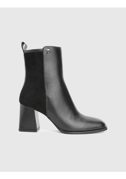 Jona Hakiki Süet Deri Siyah Kadın Topuklu Bot modelleri