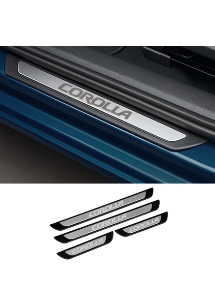 Toyota Corolla Tüm Modeller Uyumlu Krom Kapı Eşiği 4 Parça Paslanmaz Çelik Kapı Koruma Seti indirimleri