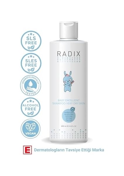 Radix Baby Emollient Shampoo Very Dry Skin 200ML modelleri